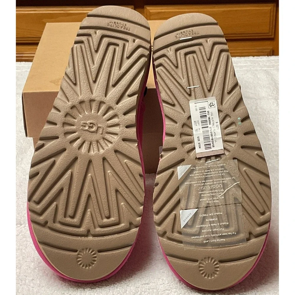 NIB 100% Authentic UGG Classic Ultra Mini Wmns Ankle Boots US 7 EU 38 Hot Pink - Picture 7 of 12